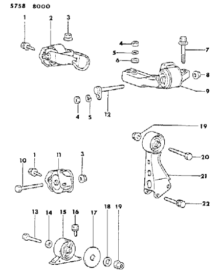 1985 Dodge Colt Engine Mounting Diagram 2 - Thumbnail