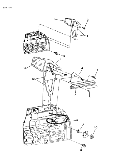 1984 Dodge Rampage Mirror - Exterior Diagram 1 - Thumbnail