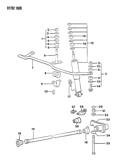 1991 Dodge Ram 50 Stabilizer - Front Diagram 1 - Thumbnail