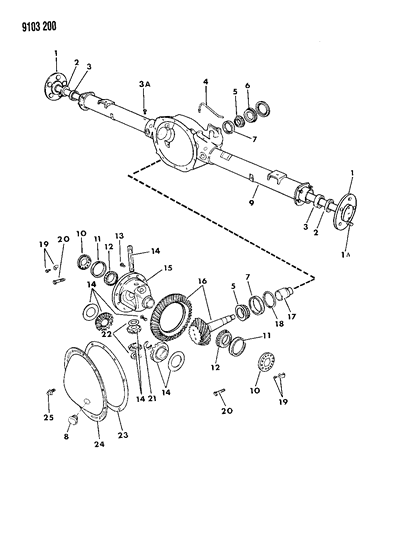 1989 Chrysler Fifth Avenue Axle, Rear, With Differential And Carrier Diagram 2 - Thumbnail