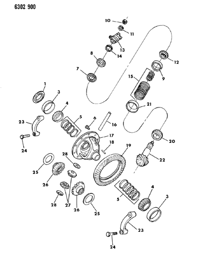 1987 Dodge D150 Differential - Front Axle Diagram 1 - Thumbnail