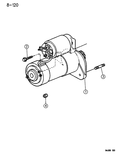1994 Jeep Grand Cherokee Starter & Mounting Diagram 2 - Thumbnail