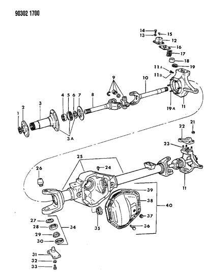1990 Dodge D150 Axle, Front Diagram 2 - Thumbnail
