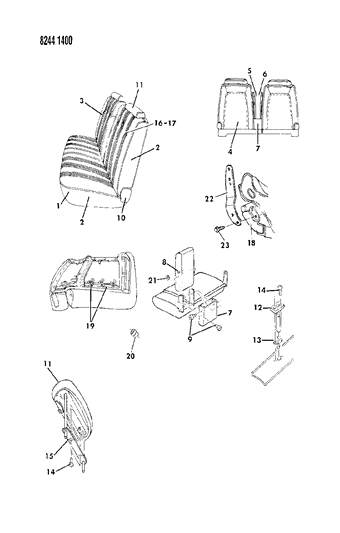 1988 Chrysler Fifth Avenue Front Seat Diagram 1 - Thumbnail