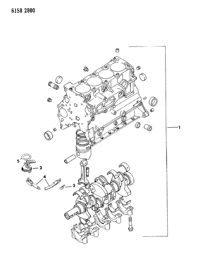 1986 Chrysler LeBaron Base Short Engine Diagram