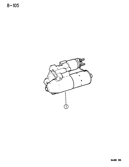 1994 Jeep Cherokee Starter & Mounting Diagram 1 - Thumbnail