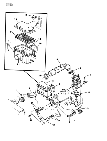 1985 Chrysler Executive Limousine Air Cleaner Diagram 1 - Thumbnail