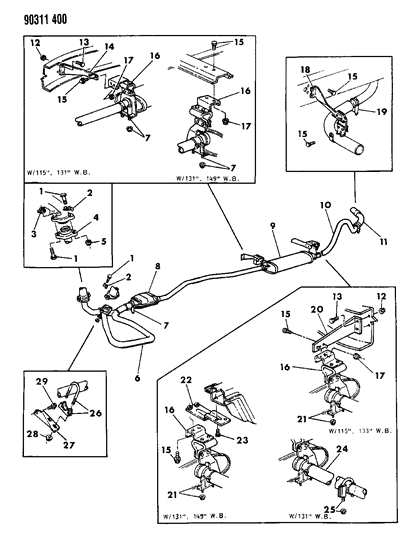 1990 Dodge D150 Exhaust System Diagram 3 - Thumbnail
