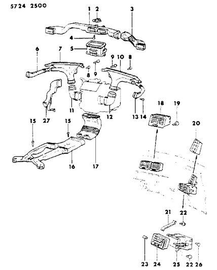 1985 Dodge Colt Screw Air Bag Equipment 5X12 Diagram for MB259950