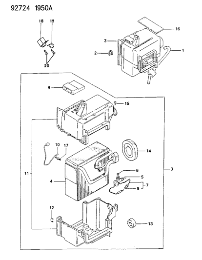 1994 Dodge Colt Air Conditioner Unit Diagram 1 - Thumbnail