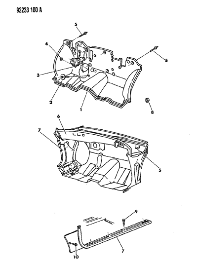 1992 Chrysler LeBaron Panel, Cowl Side And Scuff Plate Diagram for EN91KB9