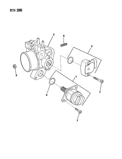 1989 Chrysler TC Maserati Throttle Body Diagram 1 - Thumbnail