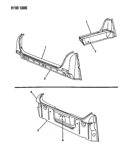 1991 Chrysler Imperial Deck Opening Panel Diagram 2 - Thumbnail