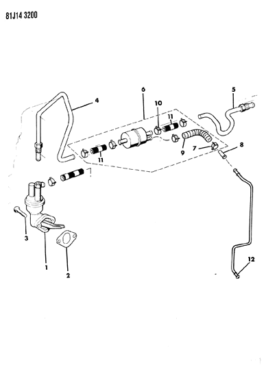 1986 Jeep Wrangler Fuel Pump & Filter Diagram 1 - Thumbnail