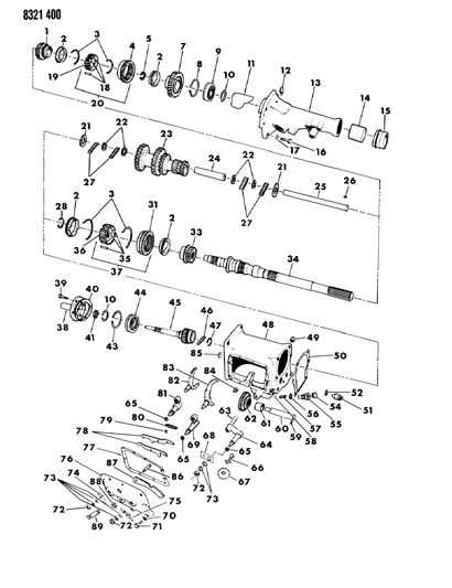 1989 Dodge W350 Bearing, Mainshaft, Rear , (3.540" Outside Diameter) Diagram for 4446326