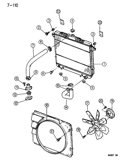 1996 Dodge Dakota Radiator & Related Parts Diagram 2 - Thumbnail