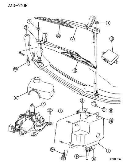 1994 Dodge Viper Wiper Arm Diagram for 4643131