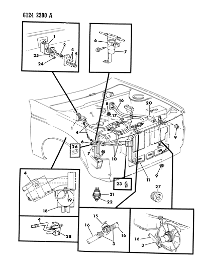 1986 Chrysler LeBaron Base Plumbing - A/C & Heater Diagram