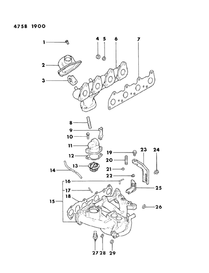 1984 Dodge Colt Manifolds Diagram 1 - Thumbnail
