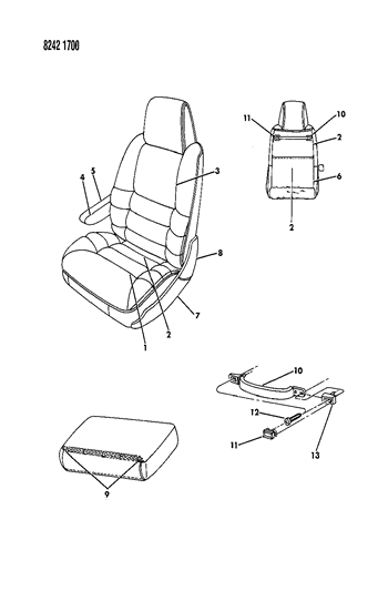 1988 Dodge Caravan Front Seat Diagram 6 - Thumbnail