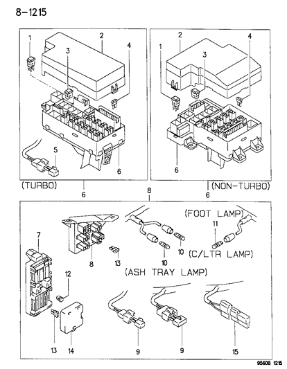1996 Chrysler Sebring Coupe Wiring - Engine, Attaching Parts - Relay Boxes Diagram