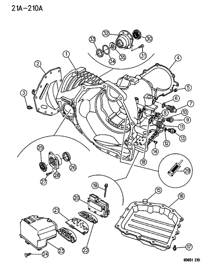 1996 Chrysler Sebring Coupe Case, Extension & Solenoid Diagram