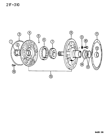 1996 Jeep Grand Cherokee Oil Pump With Reaction Shaft Diagram 2 - Thumbnail