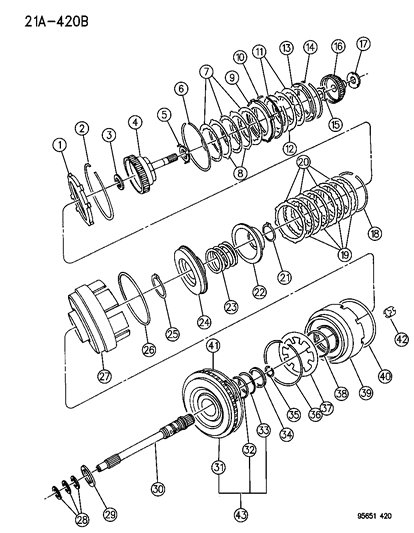 1996 Chrysler Sebring Coupe Clutch & Input Shaft Diagram