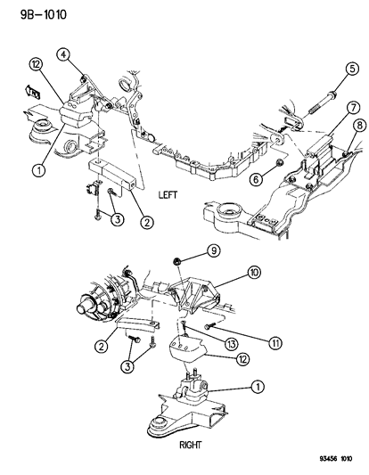 1994 Dodge Intrepid Engine Mounts Diagram 1 - Thumbnail