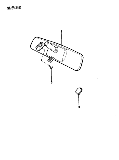1991 Jeep Comanche Mirror Inside Diagram for 35007638