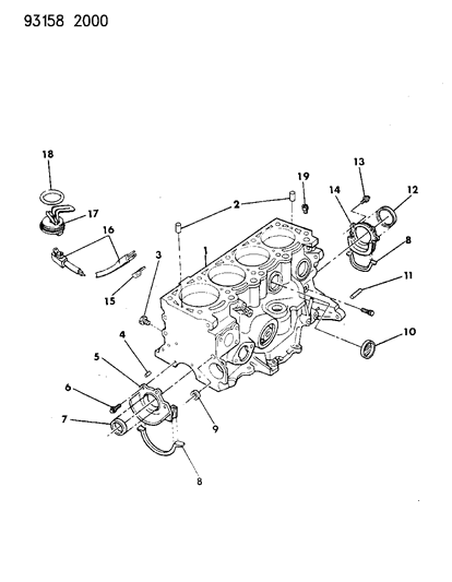 1993 Chrysler LeBaron GTC Cylinder Block Diagram 1 - Thumbnail