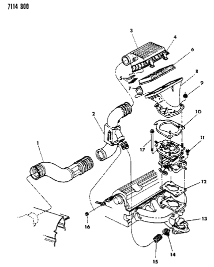 1987 Dodge Caravan Air Cleaner Diagram 2 - Thumbnail