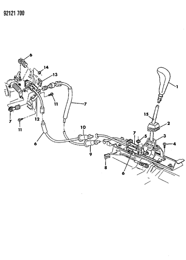 1992 Chrysler LeBaron Sedan Controls, Gearshift Diagram