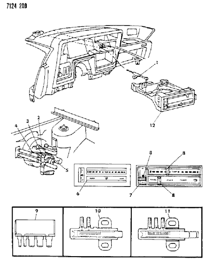 1987 Dodge Aries Cable, Temperature Control Diagram for 3849795