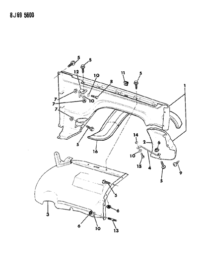 1987 Jeep J10 Extension, P.A.R. Diagram for J0956736