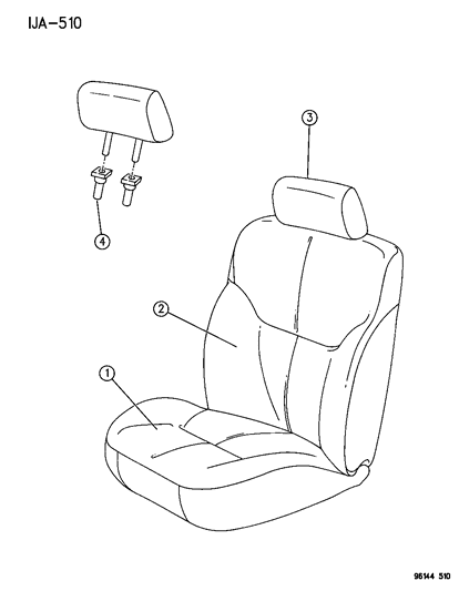 1996 Dodge Stratus Front Seat Diagram 1 - Thumbnail