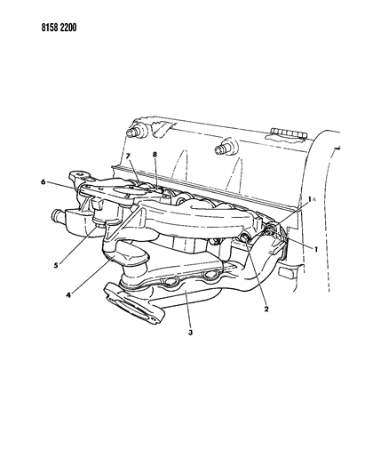 1988 Chrysler New Yorker Base Model Manifolds - Intake & Exhaust Diagram 2 - Thumbnail