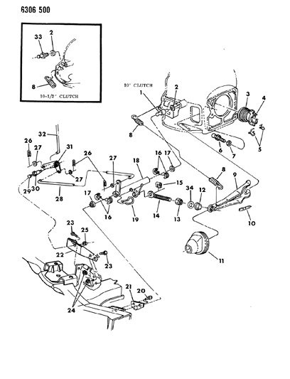 1987 Dodge Ram Wagon Rod, Clutch Release, Lower Diagram for 4377645