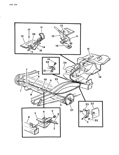 1984 Dodge Rampage Front Cable Diagram for 3880427