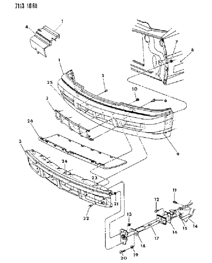 1987 Chrysler LeBaron Impact Strip Diagram for 4334353