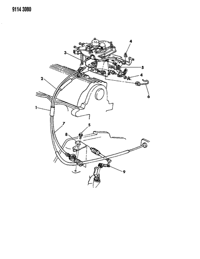 1989 Chrysler LeBaron GTC Throttle Control Diagram 1 - Thumbnail