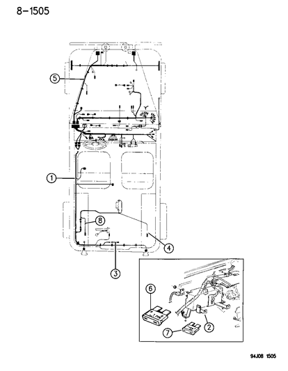 1994 Jeep Wrangler Socket & Wire Diagram for 4636359