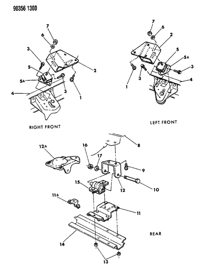 1992 Dodge D150 Engine Mounting Diagram 1 - Thumbnail