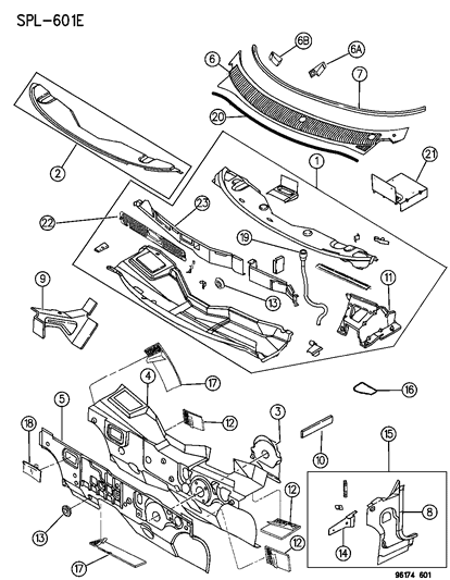 1996 Dodge Neon Cap, Rear Wheelhouse Inner Rear Stut Mounting Reinforcement Diagram for 4278178