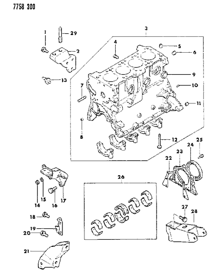 1987 Chrysler Conquest Cylinder Block Diagram 1 - Thumbnail