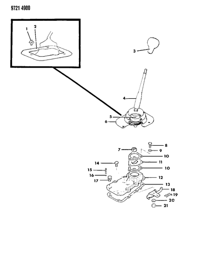 1989 Dodge Ram 50 Controls, Gearshift of Manual Transmission Diagram 2 - Thumbnail
