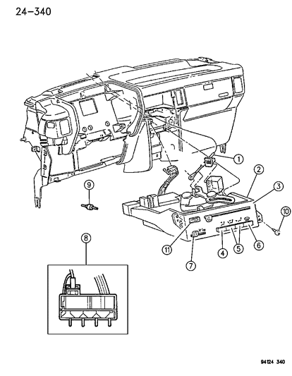 1995 Chrysler Town & Country Switch, A/C Compressor Diagram for 4897055AA