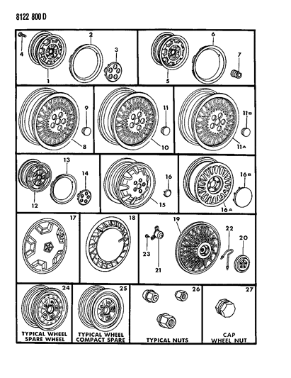 1988 Dodge Caravan Wheel, Steel, Black Diagram for 4284376