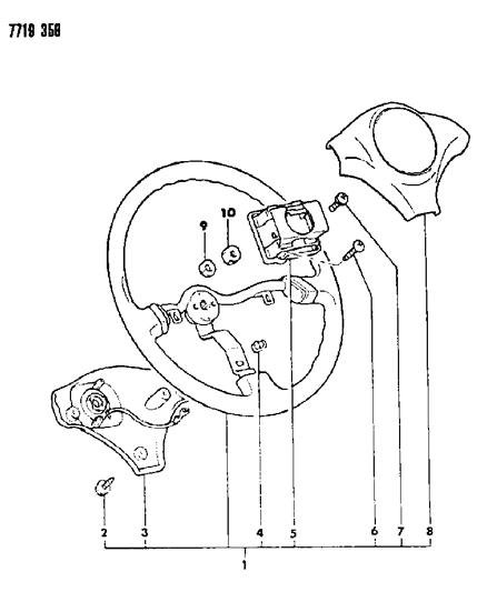 1988 Dodge Raider Steering Wheel Diagram 1 - Thumbnail