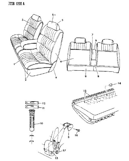1987 Dodge 600 Sedan Front Seat Diagram 2 - Thumbnail